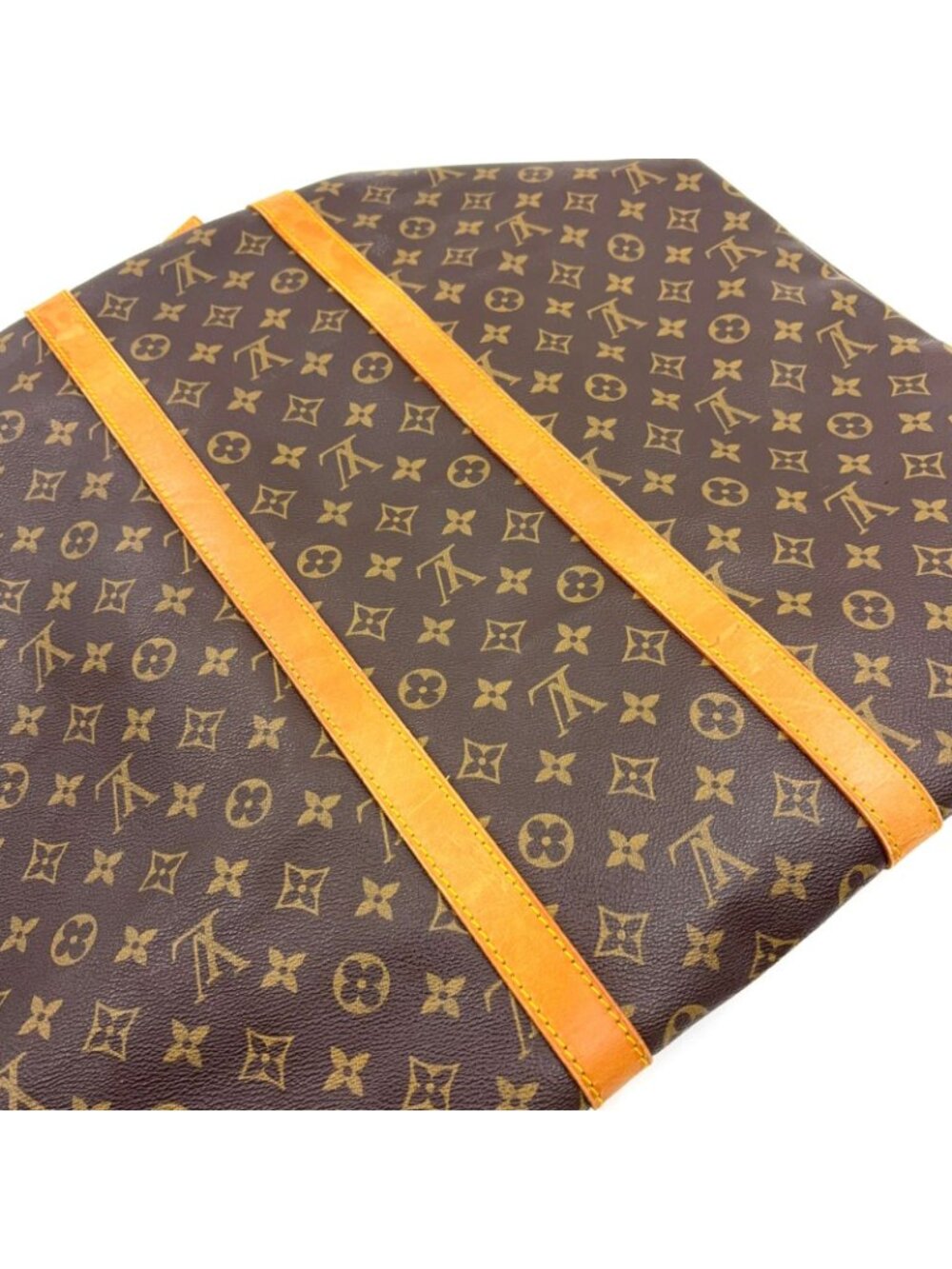 Louis Vuitton Keepall 55 Monogram Leather Brown Light Boston Bag Gold - Picture 10 of 15